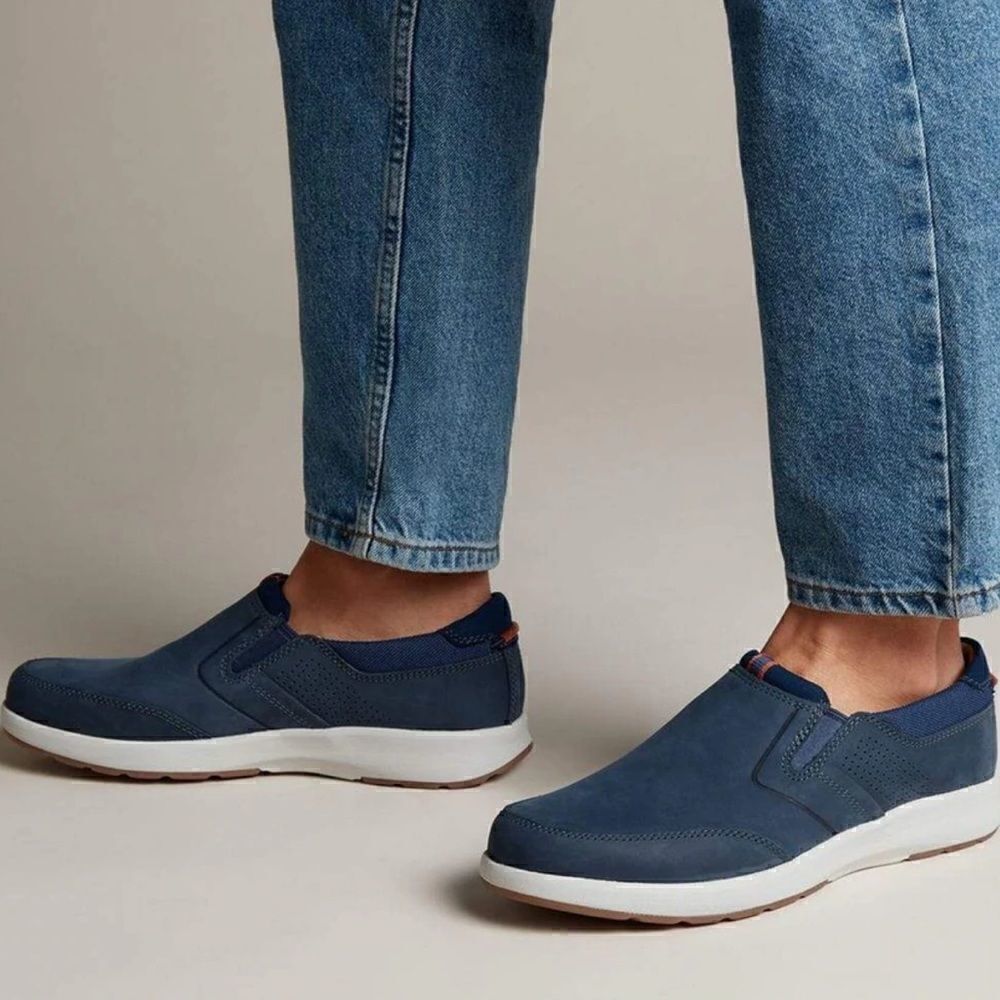 NWOB Clarks Collection Blue Slip On Sneaker Loafers